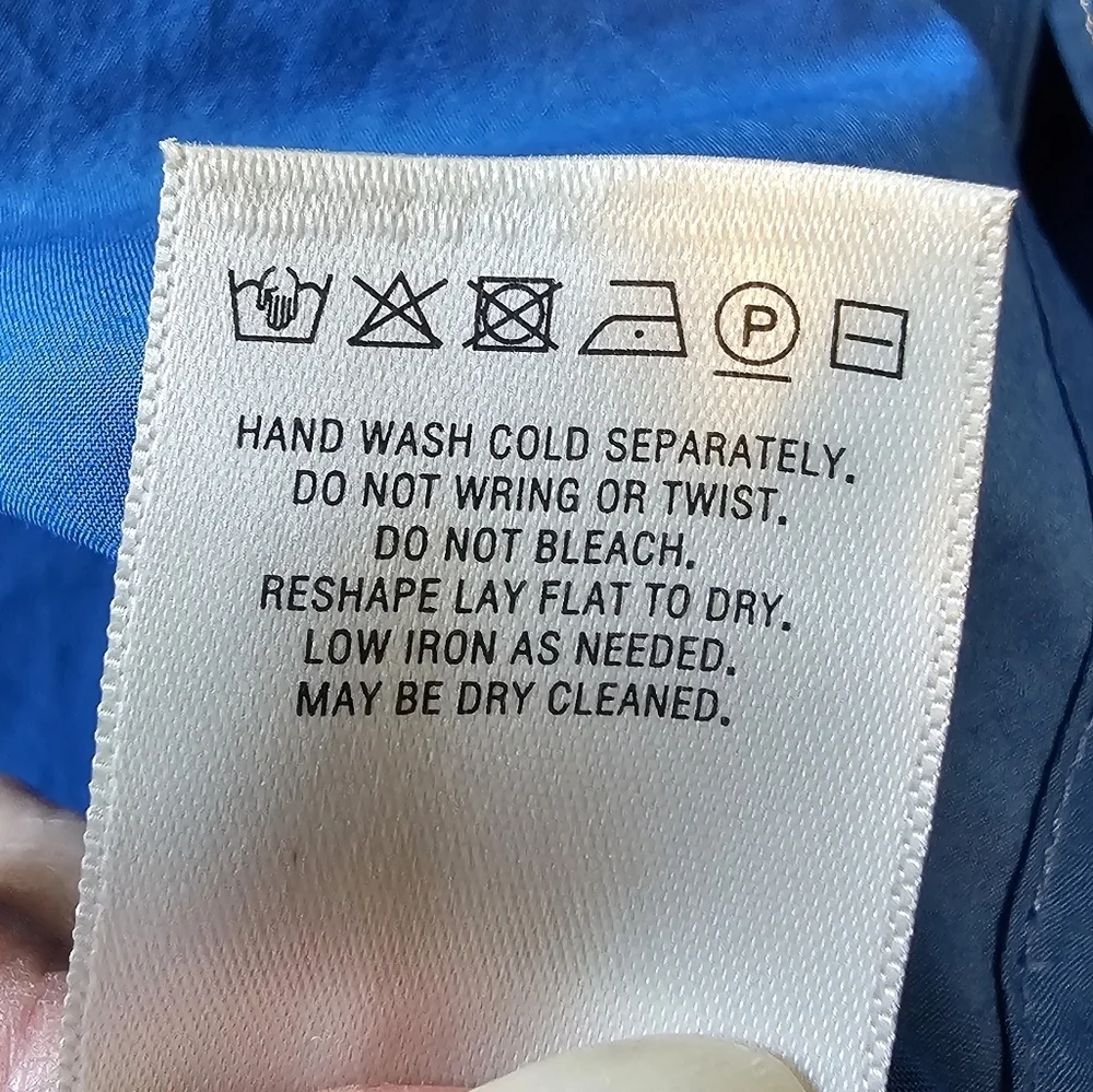 HD in Paris by Anthropologie Royal Blue Ruffle Sleeve Ruched V Neck, Size 10 - Picture 7 of 9